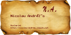 Nicolau András névjegykártya