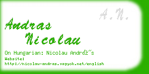 andras nicolau business card